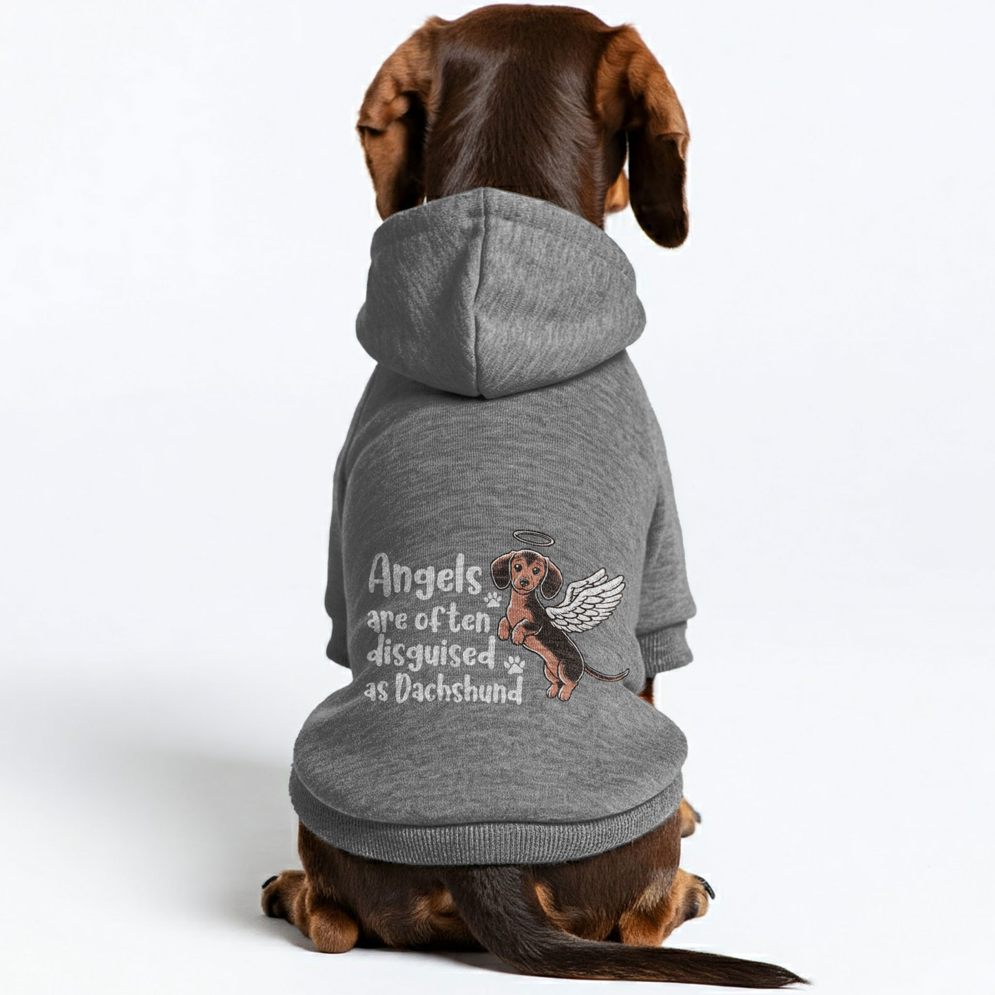 Angels are often disguised as Duchshund - Personalized Dachshund Hoodies with Funny Quotes – Stylish, Cozy, and Premium 100% Cotton