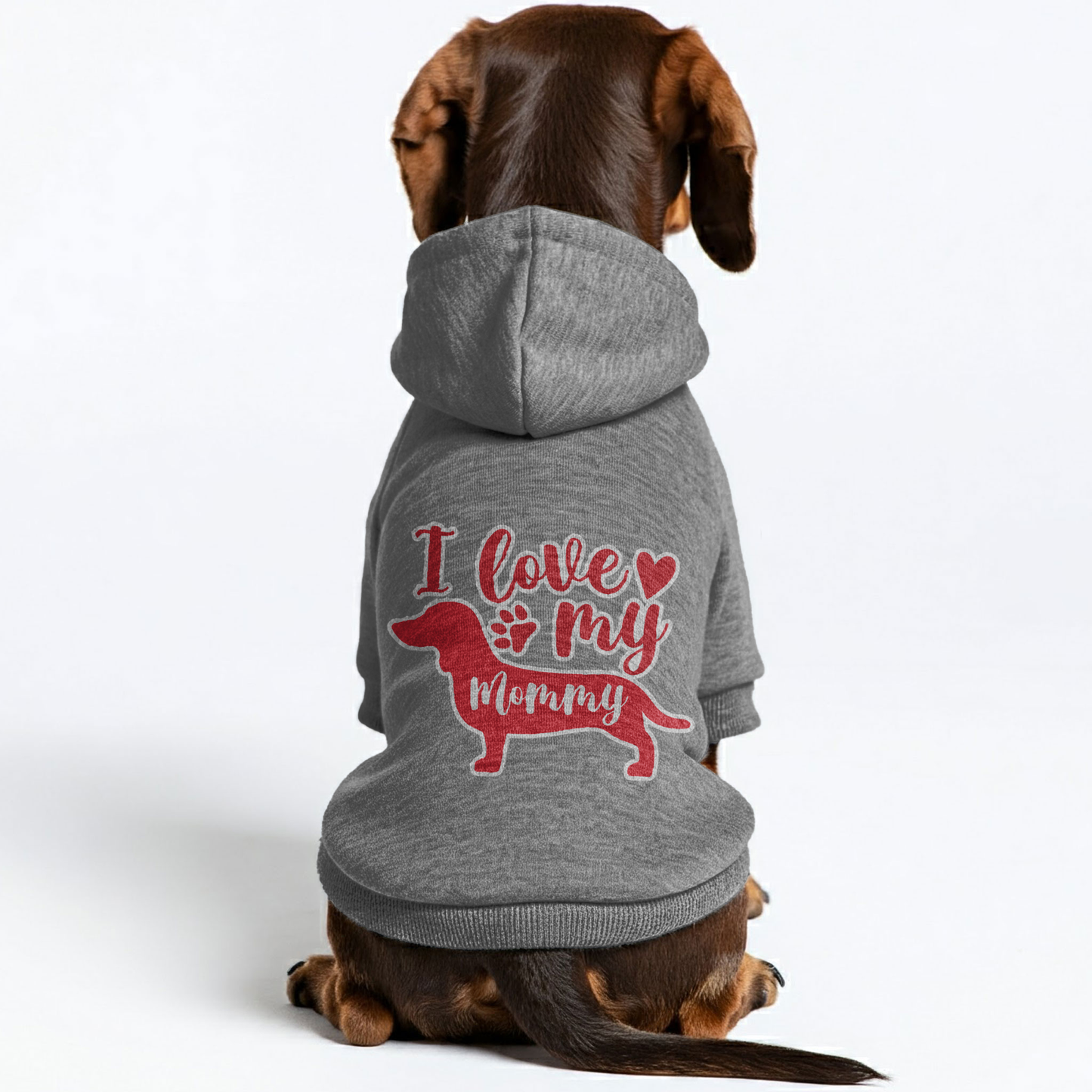 I love my Mommy - Personalized Dachshund Hoodies with Funny Quotes – Stylish, Cozy, and Premium 100% Cotton