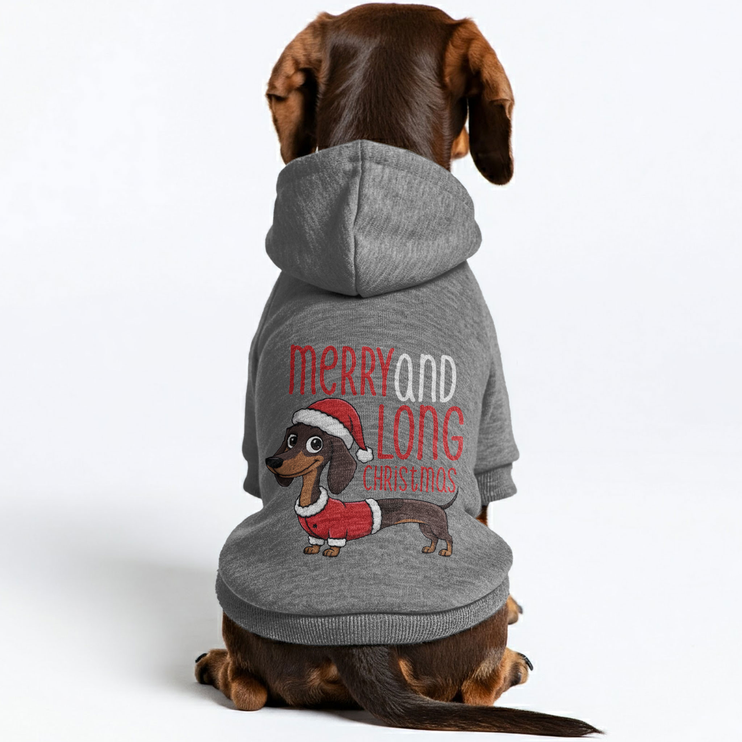 MERRY AND LONG CHRISTMAS - Personalized Dachshund Hoodies with Funny Quotes – Stylish, Cozy, and Premium 100% Cotton