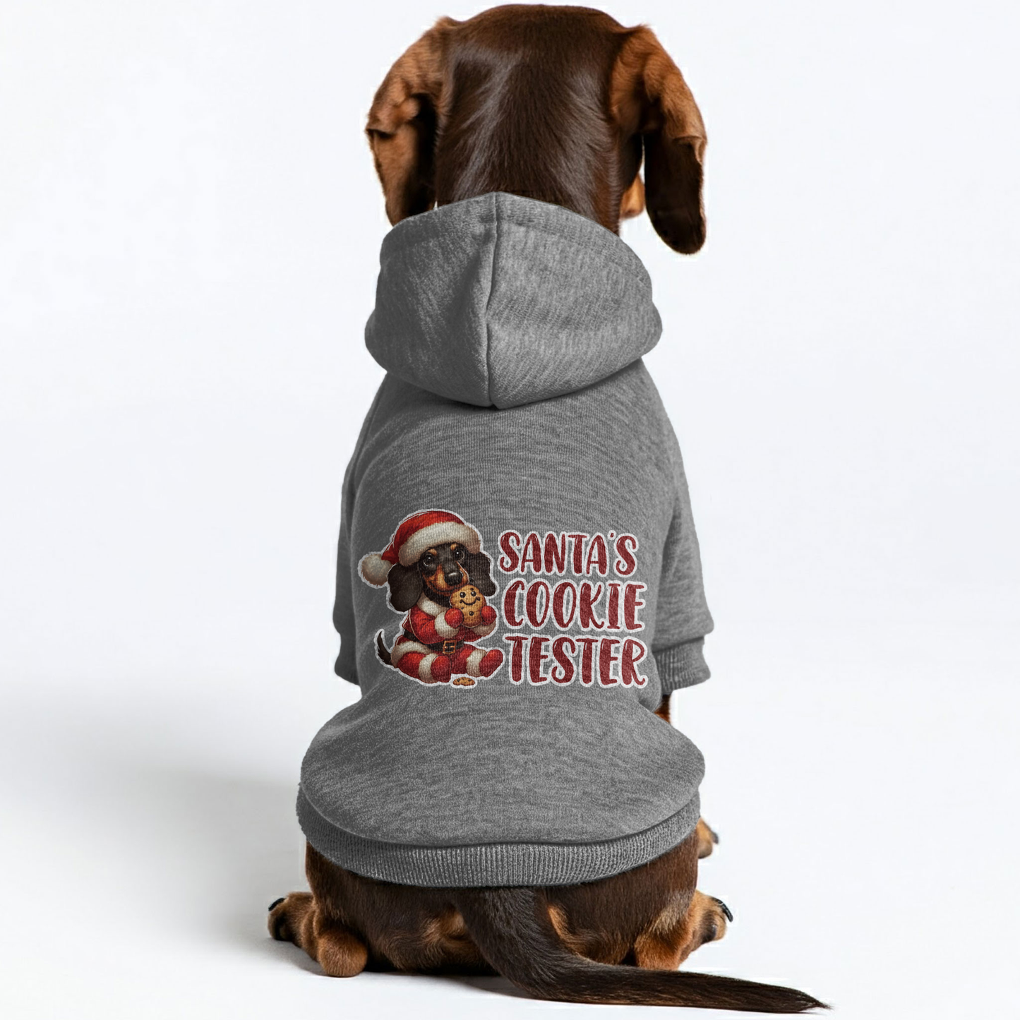 Santas Cookie Tester - Personalized Dachshund Hoodies with Funny Quotes – Stylish, Cozy, and Premium 100% Cotton