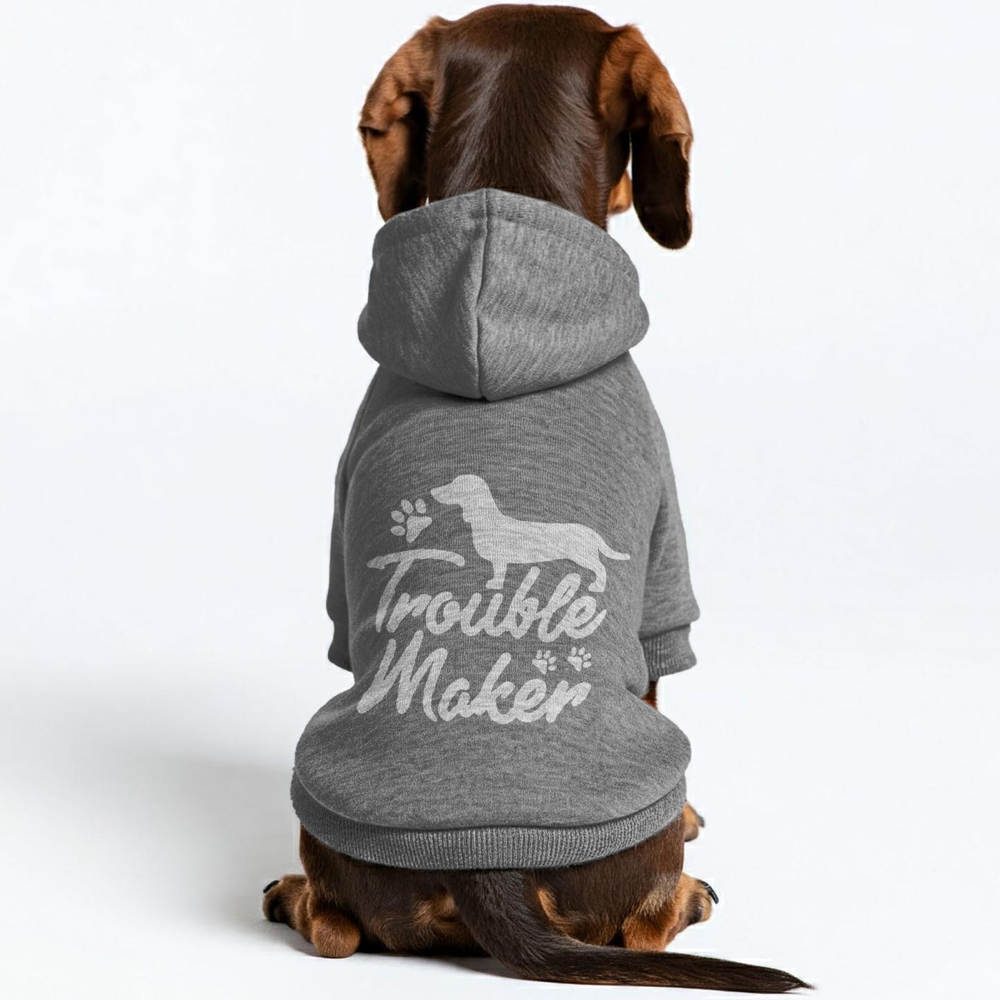 Trouble Maker - Personalized Dachshund Hoodies with Funny Quotes – Stylish, Cozy, and Premium 100% Cotton