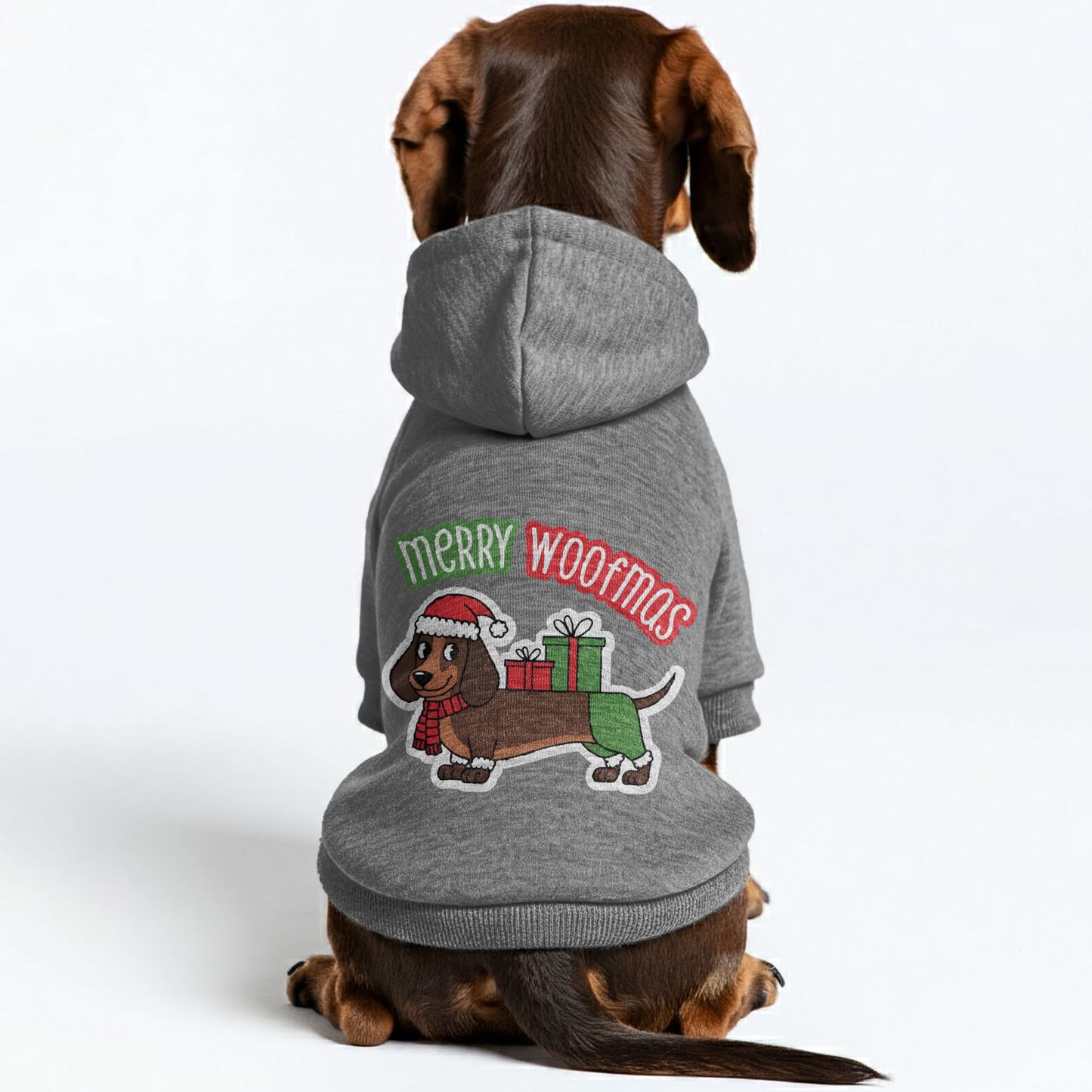 MERRY WOOFMAS - Personalized Dachshund Hoodies with Funny Quotes – Stylish, Cozy, and Premium 100% Cotton