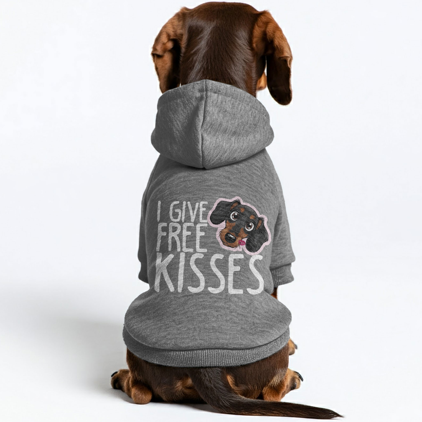 I Give Free Kisses - Personalized Dachshund Hoodies with Funny Quotes – Stylish, Cozy, and Premium 100% Cotton