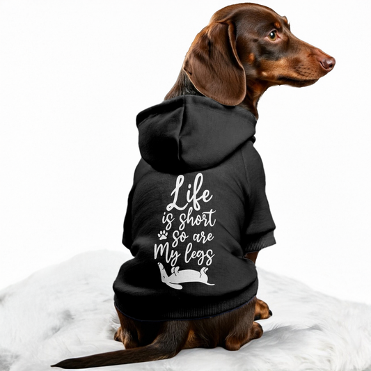 Life Is Short, So Are My Legs - Personalized Dachshund Hoodies with Funny Quotes – Stylish, Cozy, and Premium 100% Cotton