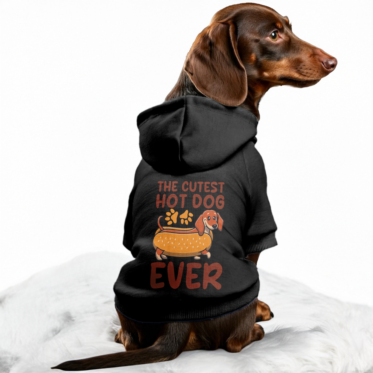 THE CUTEST HOT DOG EVER - Personalized Dachshund Hoodies with Funny Quotes – Stylish, Cozy, and Premium 100% Cotton