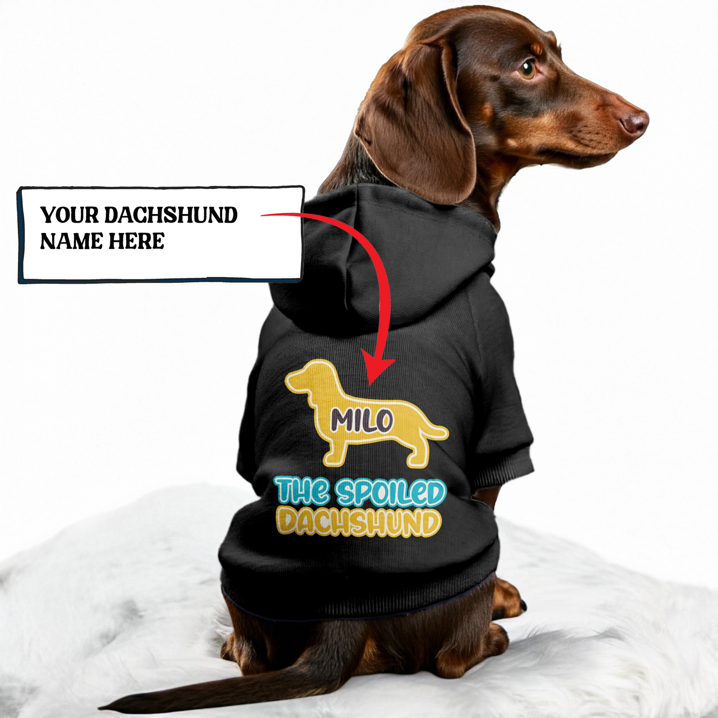 The Spoiled Dachshund - Personalized Dachshund Hoodies with your doxie name – Stylish, Cozy, and Premium 100% Cotton