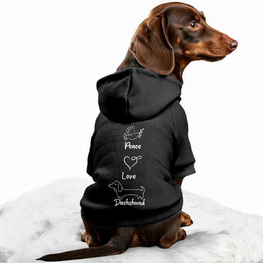 PEACE - Personalized Dachshund Hoodies with Funny Quotes – Stylish, Cozy, and Premium 100% Cotton