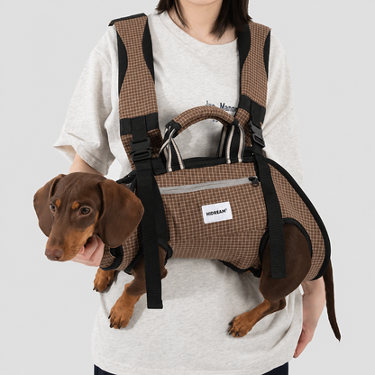 PawVentura dachshund backpack carrier with horizontal support, view 3