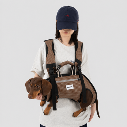PawVentura dachshund backpack carrier with horizontal support, view 2
