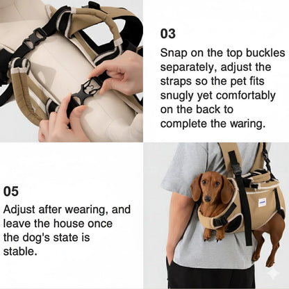 PawVentura dachshund backpack carrier with horizontal support, view 13