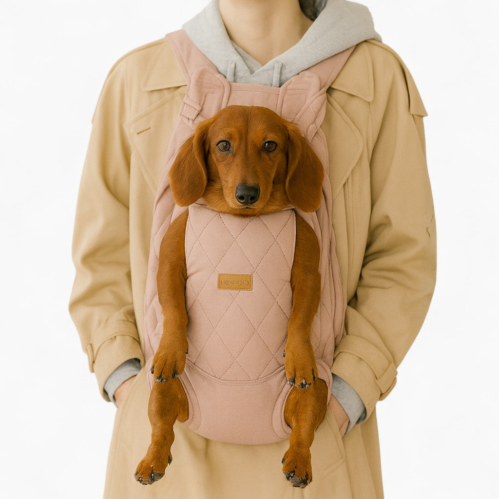 QuiltEase Dachshund Backpack Carrier – Hands-Free Cozy Secure Travel Bag