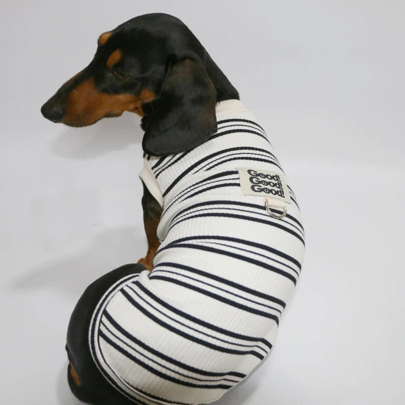 Dachshund Sleeveless Shirt – Lightweight Cooling Striped Summer Vest