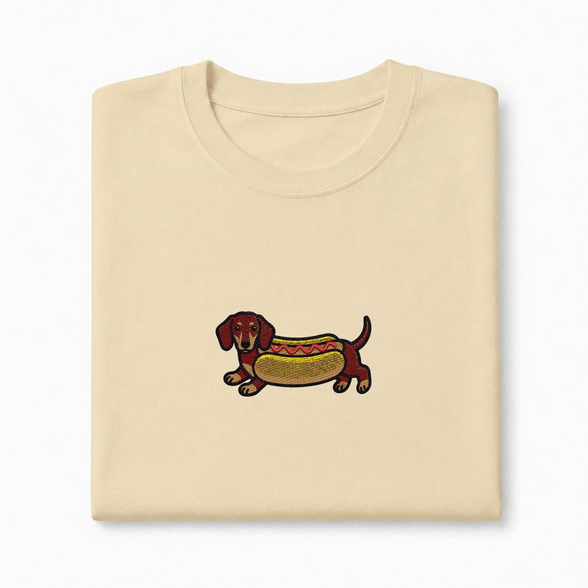 LEO - Embroidered Doxie T-Shirt | Heavyweight Crew Neck