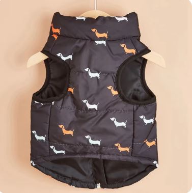 Dachshund Winter Zipper Coat - Windproof Warm Vest for Small Pets