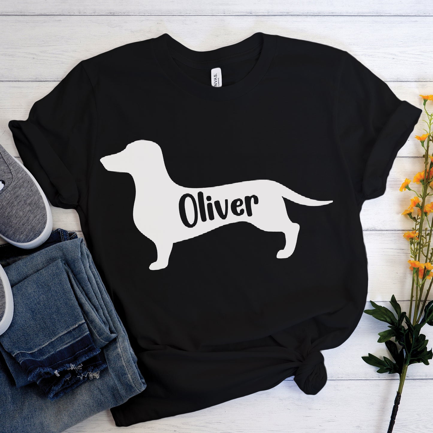 Custom T-shirt  with dachshund  Name - Shirt for Dachshund Name