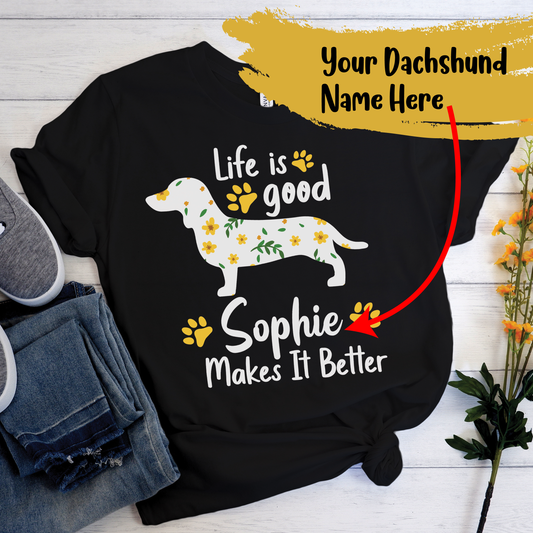 Custom T-shirt  with dachshund  Name