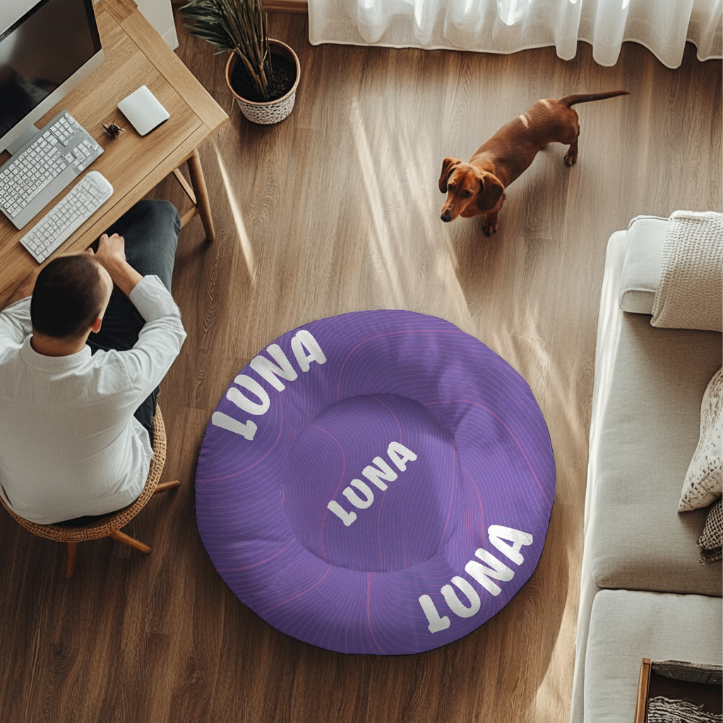 Coco - Personalized Cloud-Comfort Large Dachshund Bed | Anti-Anxiety Donut Bed for Dachshunds