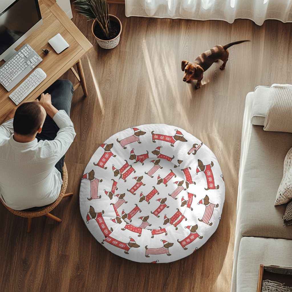 Arrow - Cloud-Comfort Large Dachshund Bed | Anti-Anxiety Donut Bed for Dachshunds