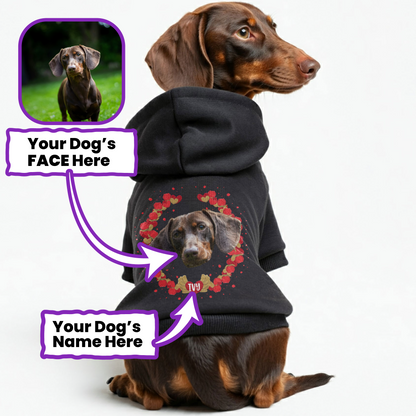 Hearts – Personalized Dachshund Hoodies with Your Doxie’s Name & Photo – Stylish, Cozy & Made from Premium 100% Cotton