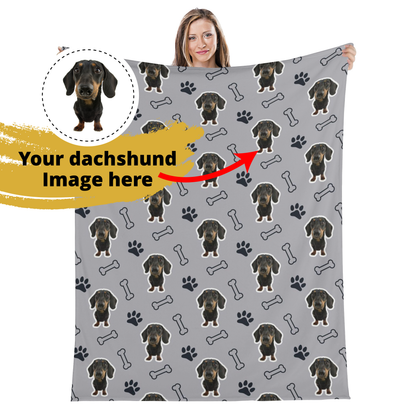 Custom  Blanket with Dachshunds Image  -  Blanket