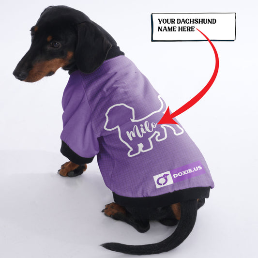 Custom Jacket for Dachshunds Featuring Your dachshund's Name