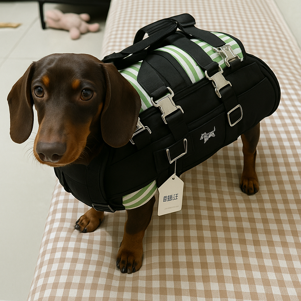 DachCarry Dachshund Side Carry Backpack – Lightweight Portable and Secure Doxie Carrier Bag