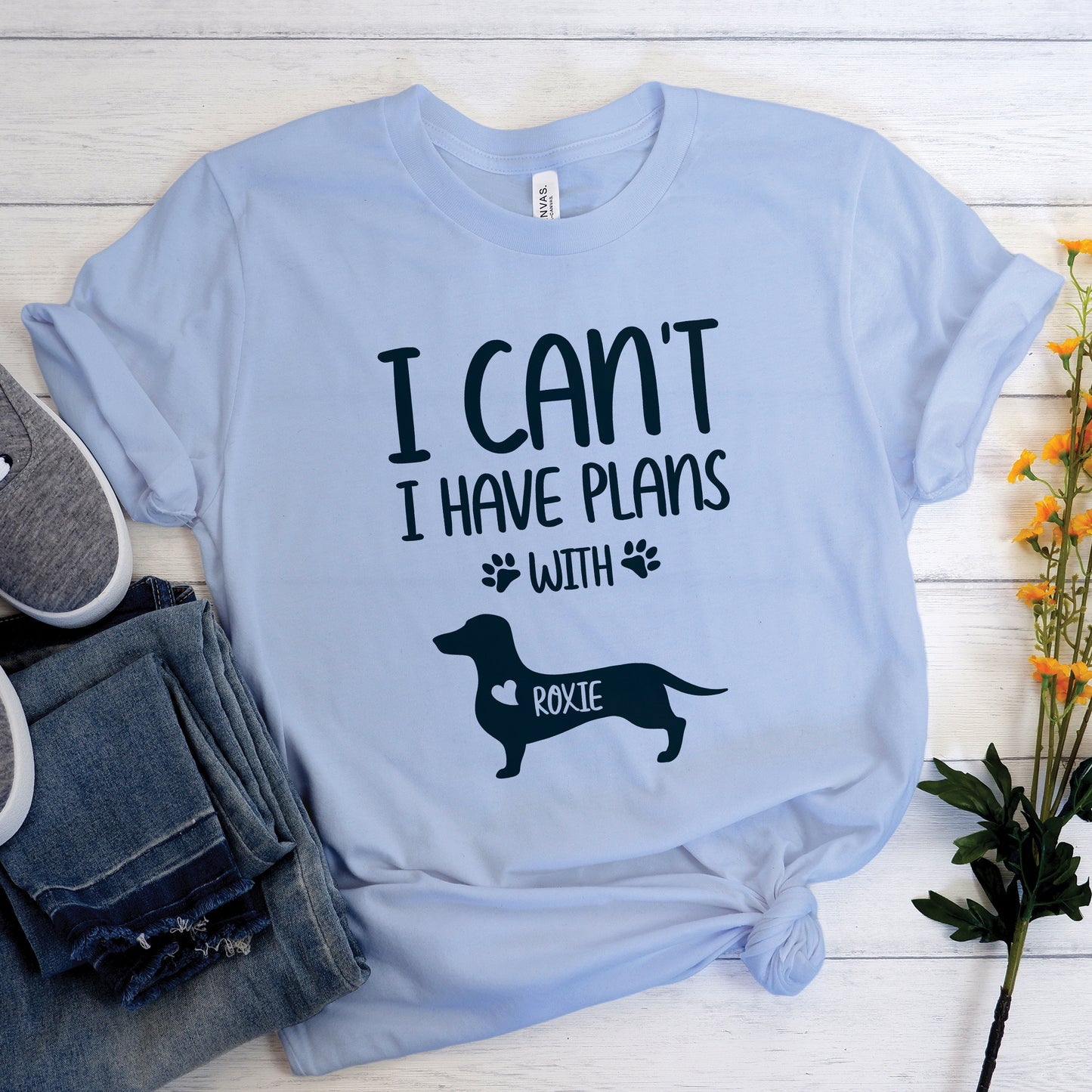 Custom T-shirt  with dachshund  Name