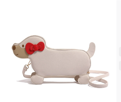 Dachshund Leather Handbag – Cross-Border Cartoon Shoulder Bag for Travel