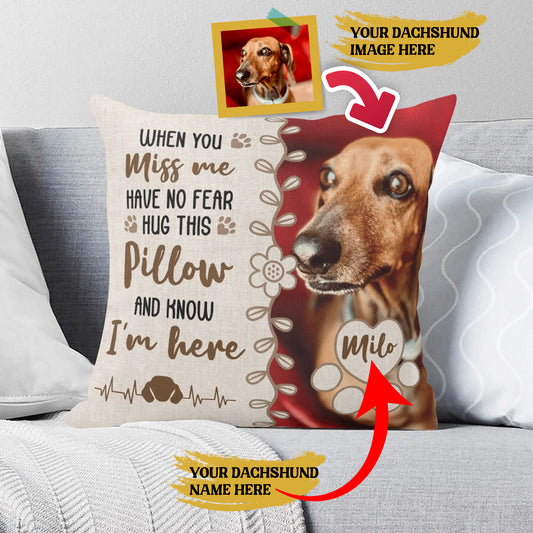 Dachshund  name and image personalized pillow