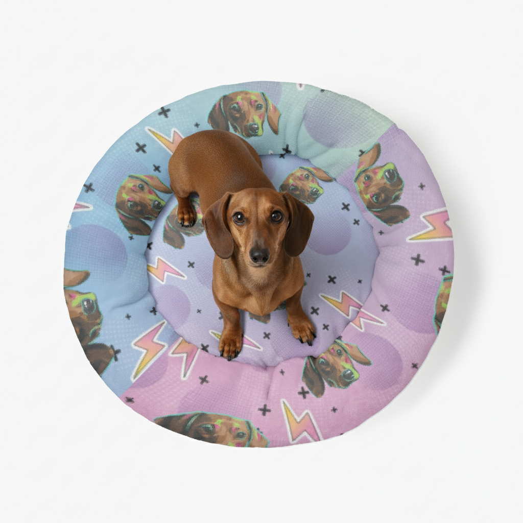 Bitty - Personalized Cloud-Comfort Large, Small & Puppy Dachshund Bed | Anti-Anxiety Donut Bed for Dachshunds