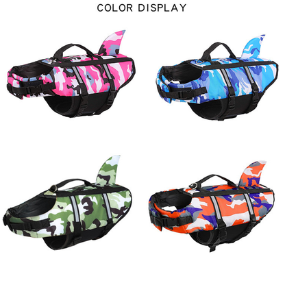 Dachshund shark life jacket in camo print, view 9