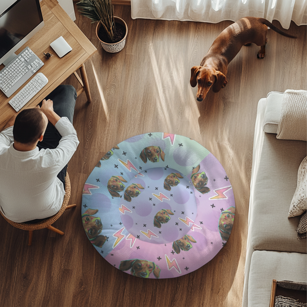 Bitty - Personalized Cloud-Comfort Large, Small & Puppy Dachshund Bed | Anti-Anxiety Donut Bed for Dachshunds