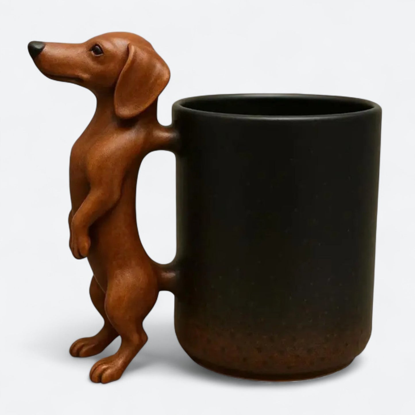 Wiener Dog Shaped Mug – Ceramic Dachshund Handle Cup for Doxie Fans