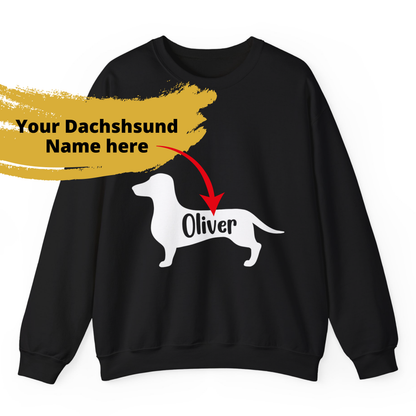 Custom Sweatshirt  with dachshund Name  -  Unisex Sweatshirt