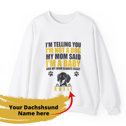 Custom Sweatshirt  with dachshund Name  -  Unisex Sweatshirt