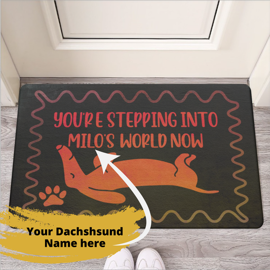 Personalized Doormat with dachshund Name - Doormat