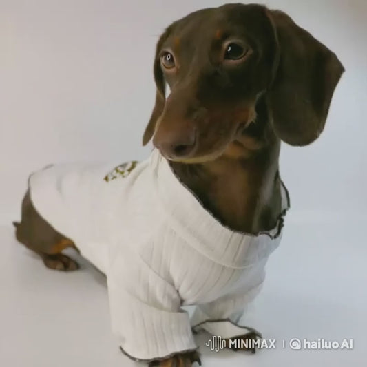 www.doxie.us-Premium-White-Ribbed Sweater-for-Dachshunds