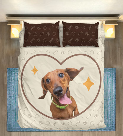 Custom Bedding Set with Dachshund's Picture - Bedding Set