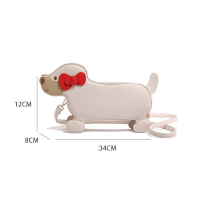 Dachshund Leather Handbag – Cross-Border Cartoon Shoulder Bag for Travel