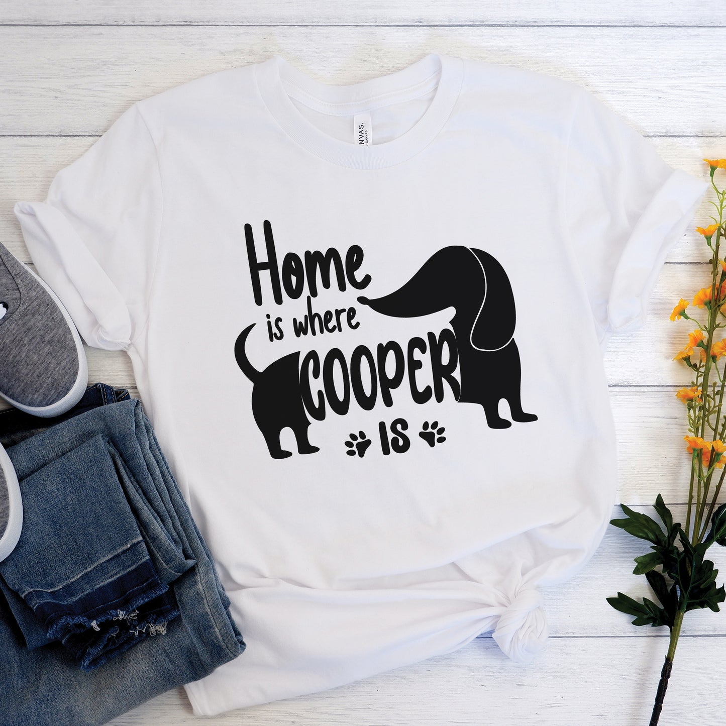 Custom T-shirt  with dachshund  Name