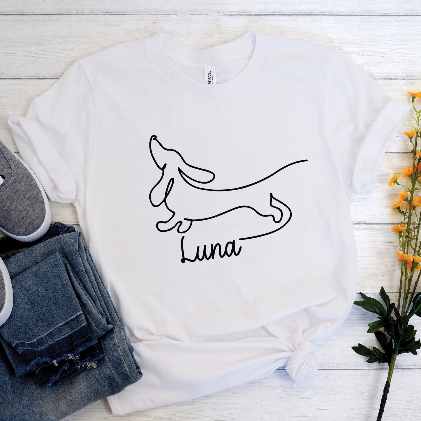 Custom T-shirt  with dachshund  Name