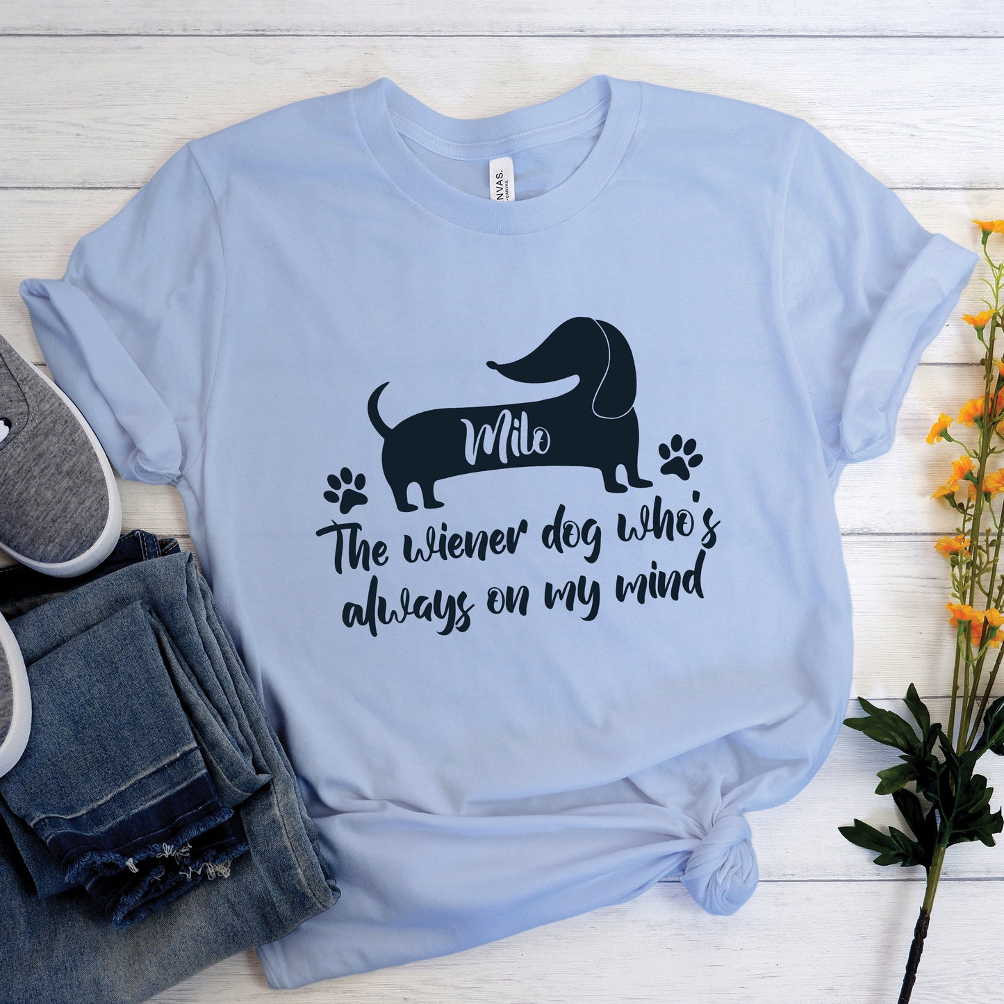 Custom T-shirt  with dachshund  Name