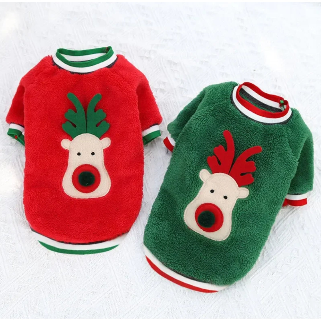 www.doxie.us-Doxie-Coral-Fleece-Christmas-Sweater-Festive-Reindeer-Holiday-Apparel-for-Dachshund