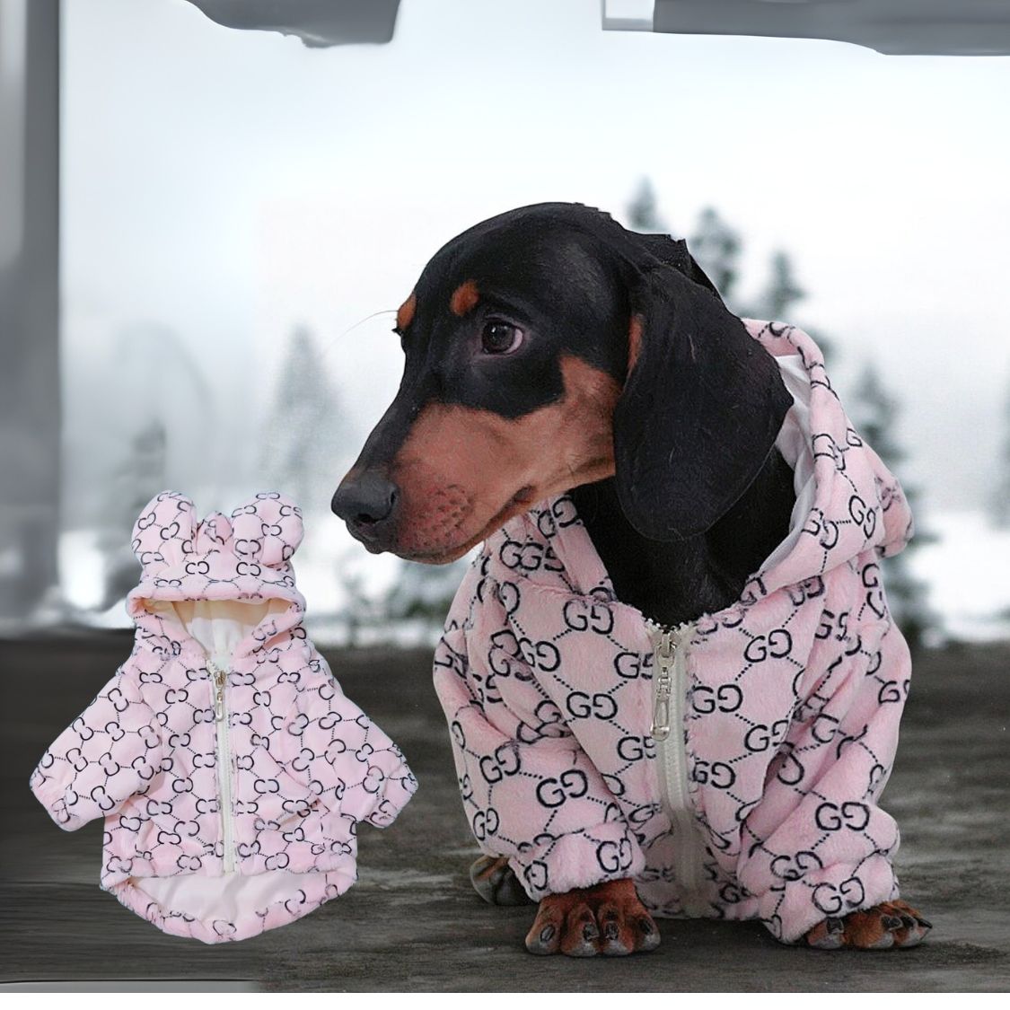 www.doxie.us-Premium-Dachshund-Bear-Hoodies-pink