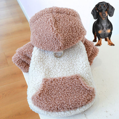 www.doxie.us-Warm-Fleece-Dachshund-Hoodie-with-Hood-and-Leash-Ring