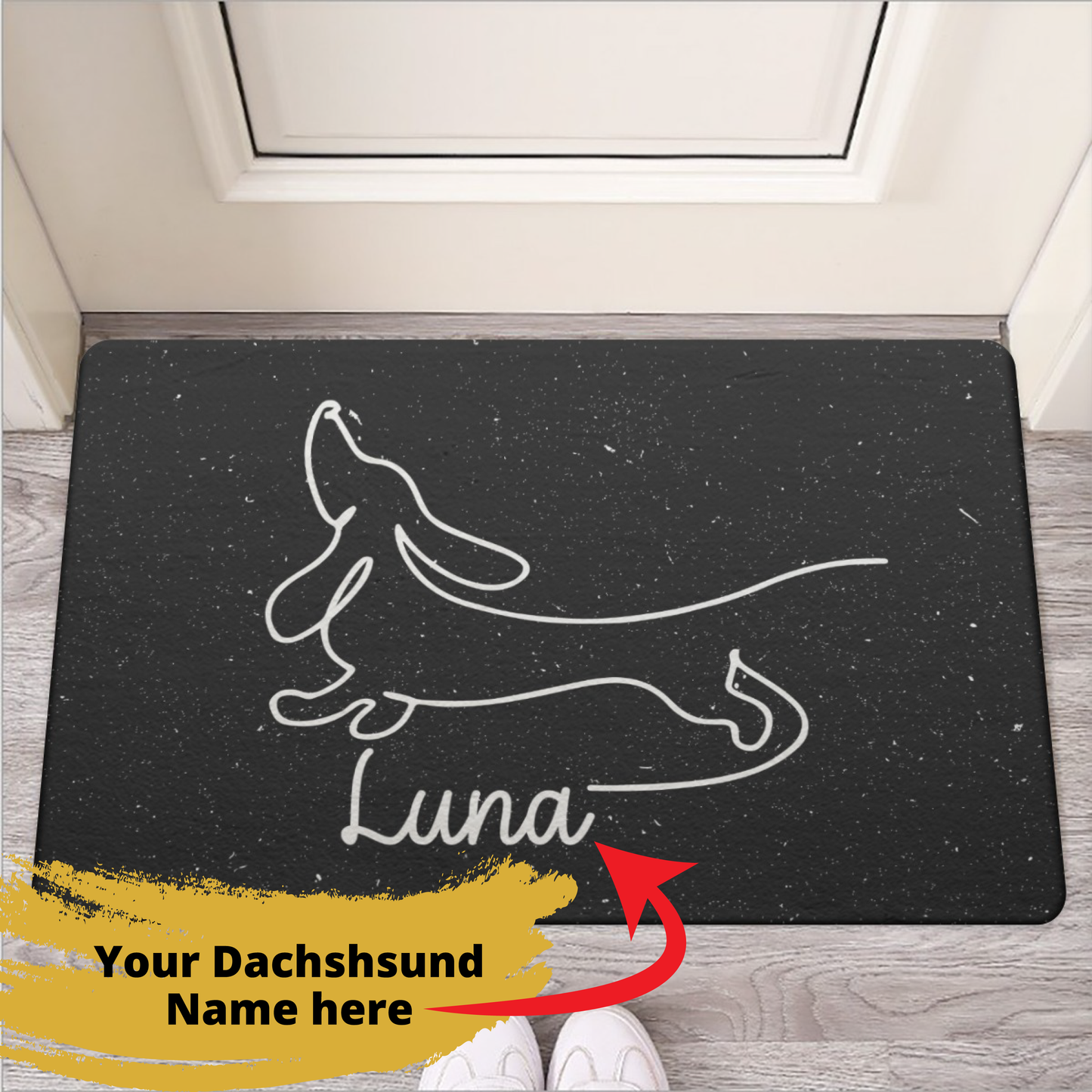 Personalized Doormat with dachshund Name - Doormat