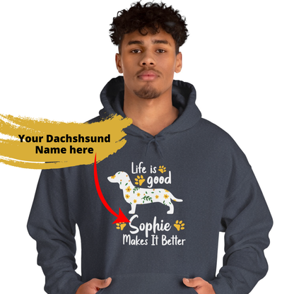 Custom Hoodie with dachshund Name  - Unisex Hoodie