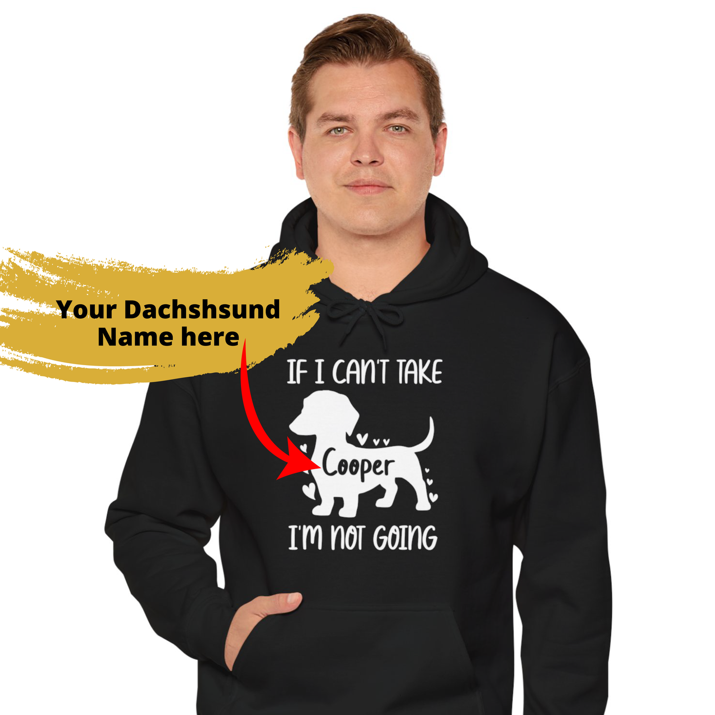 Custom Hoodie with dachshund Name  - Unisex Hoodie