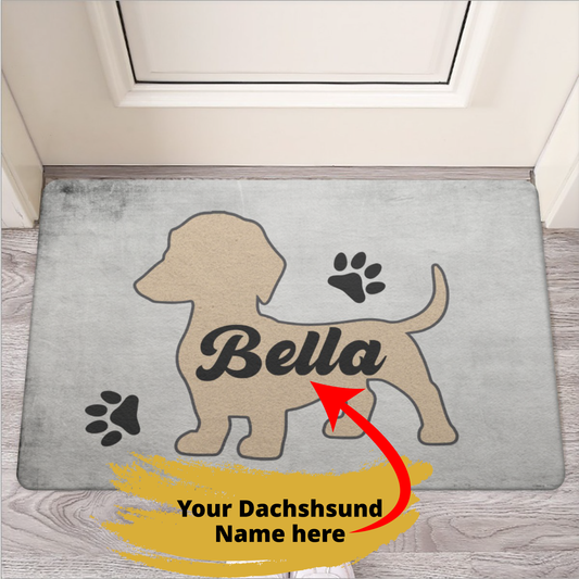 Personalized Doormat with dachshund Name - Doormat