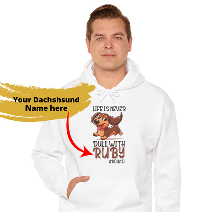 Custom Hoodie with dachshund Name  - Unisex Hoodie